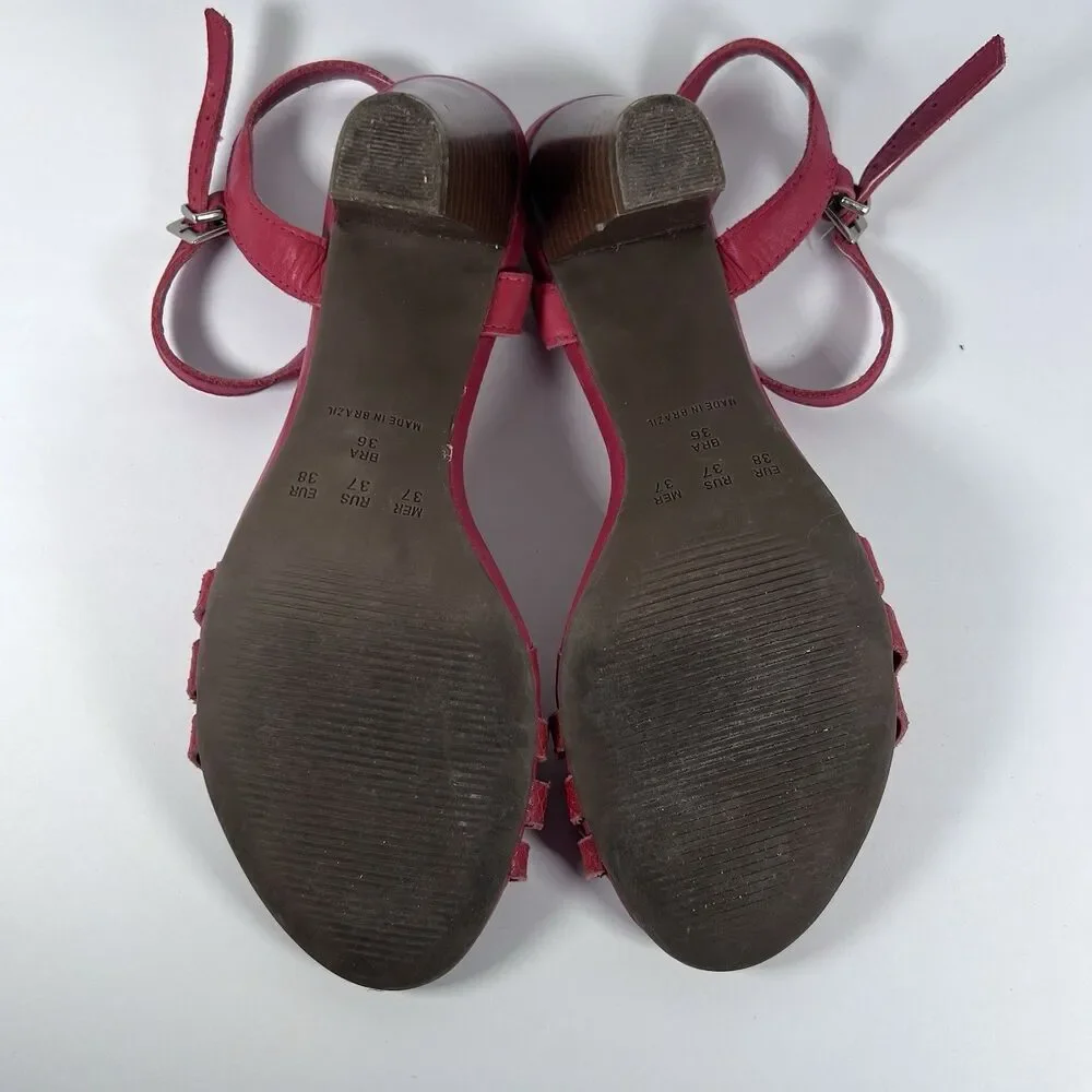 Mr. Cat Red Y2K Braided Leather Heels Ankle Strap Women's EU 38 (US 6-7) - Picture 7 of 8